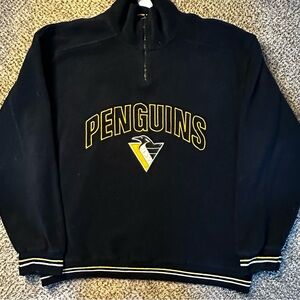 Vintage Pittsburgh Penguins quarter zip Black Sweater